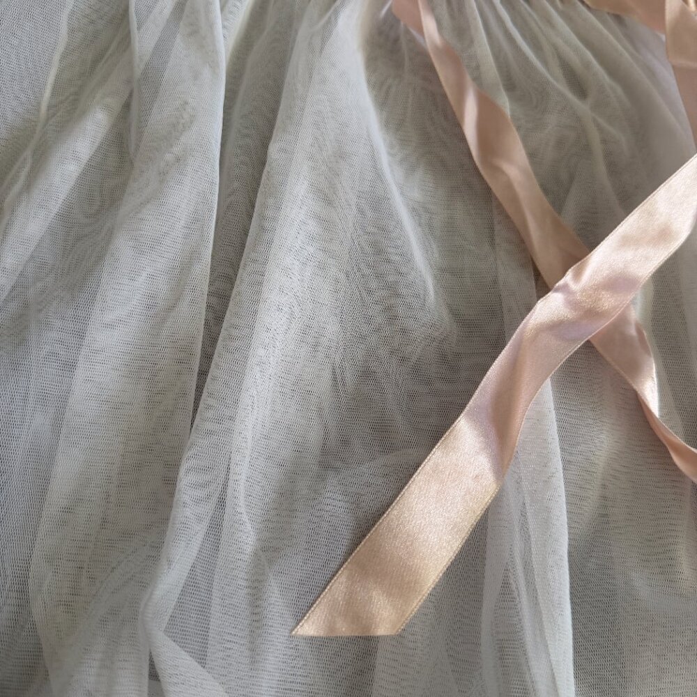 Rampage Sheer White Babydoll Lingerie Pink Satin Bow S - Picture 5 of 8